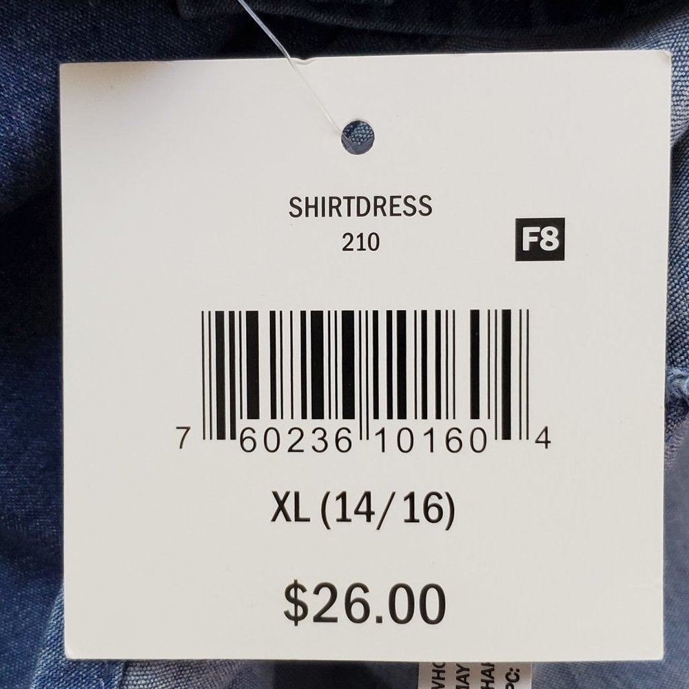 Falls Creek Girls Belted Chambray Denim Shirt Dress NEW NWT Size XL (14/16) - Picture 10 of 10